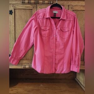 Bit & Bridle Western button down Shirt - Women’s size 1X- great condition- coral